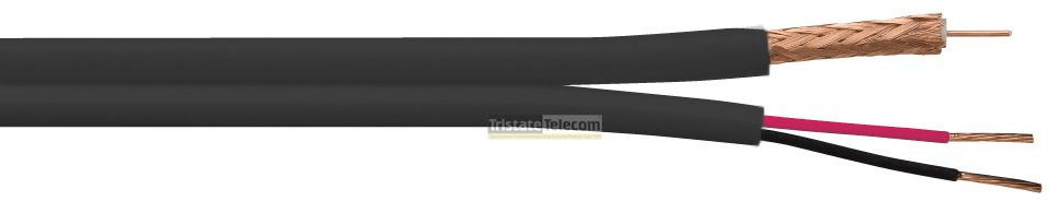 TRISTATE - Cable RG59 W/18/2 PVC 500' Reel In A Box Black