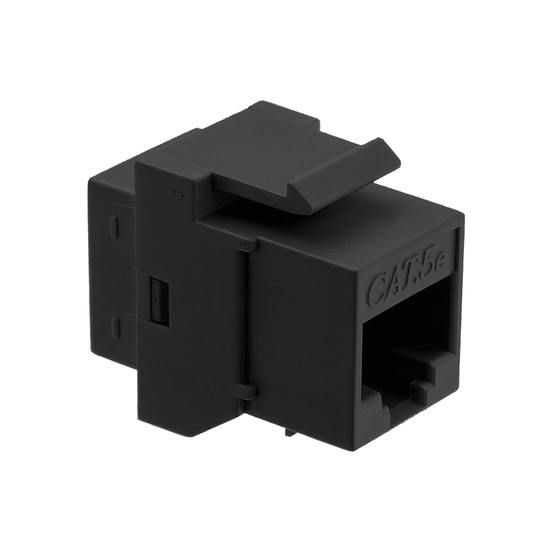 LIONBEAM - CAT6A Keystone Jack ln-line Coupler RJ45-RJ45 Black