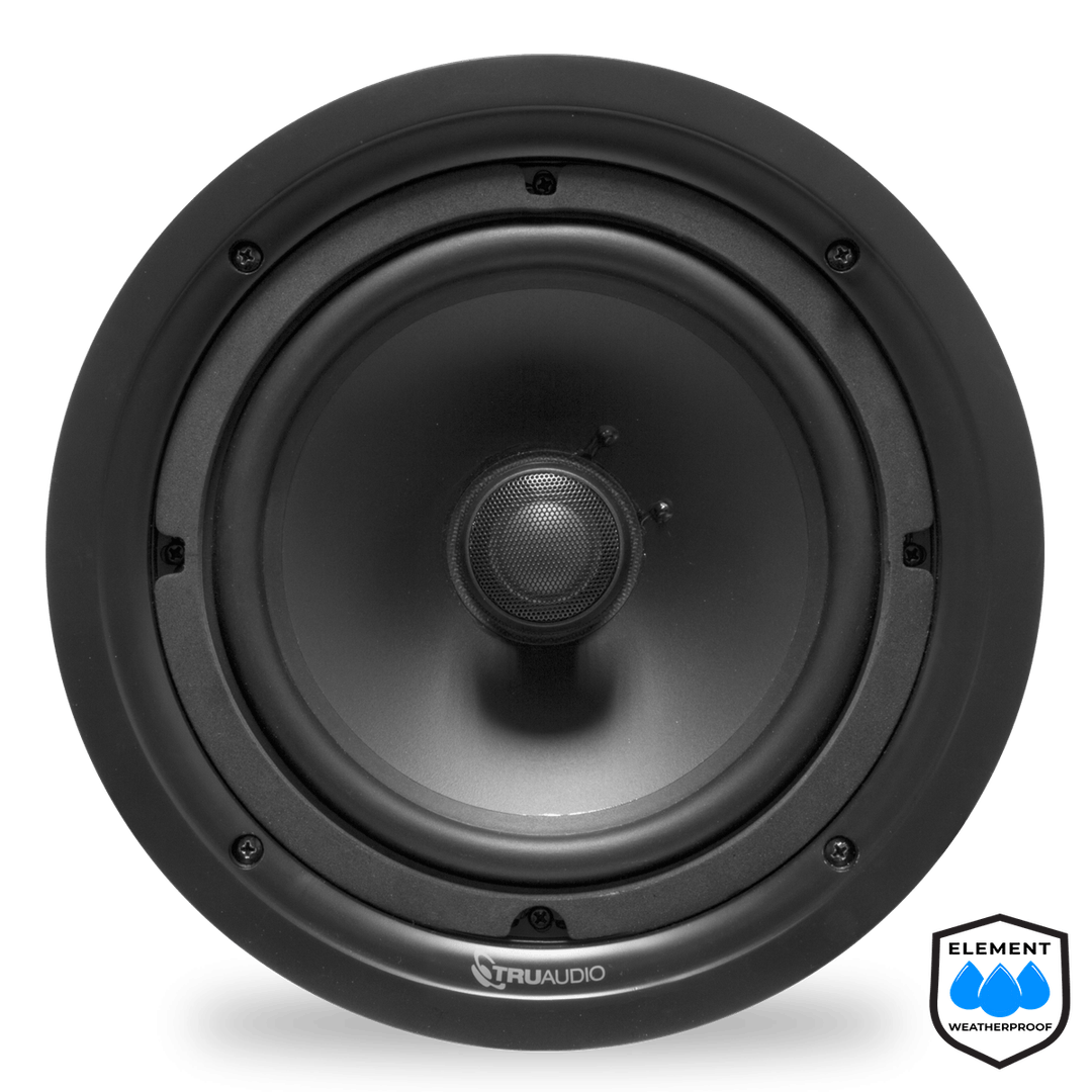 True Audio - Weatherproof PhantomT Series,2-way in-ceiling speaker, 6.5" injected poly woofer, 1" silk dome swivel tweeter, 5-90 watts, 8O. Sold each.