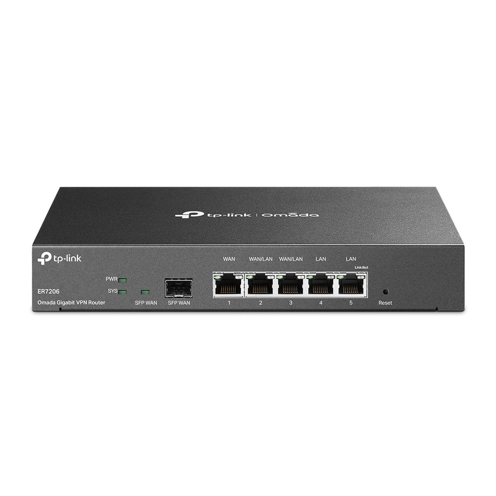 TP-LINK - TP-Link Gigabit Multi-WAN VPN Router 1 Gigabit SFP WAN Port 1 Gigabit RJ45 WAN Port 2 Gigabit WAN/LAN RJ45 Ports 2 Gigabit RJ45 LAN port