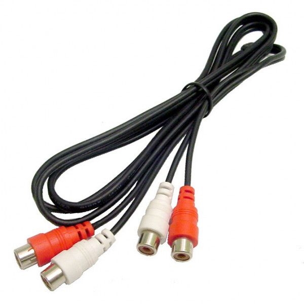 CALRAD - 2 RCA Females to 2 RCA Females Shielded Extension Cable, 4 Ft. Long