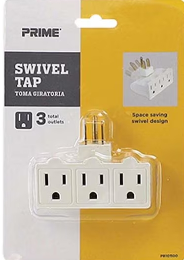 Prime Wire & CAble - 3-Outlet Swivel Power Tap