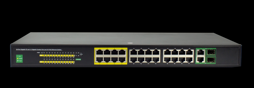 Switch 24 Port Gigabit PoE, 2 SFP 400W Rackmount