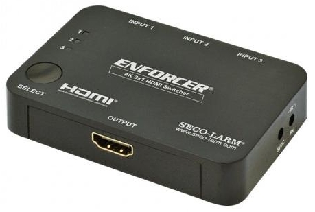 Seco Larm - HDMI Switch 3X1 W/Remote & IR Control 4K