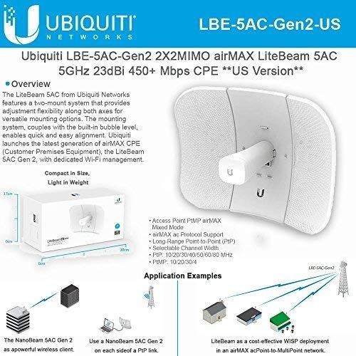 Ubiquiti - airMAX LiteBeam AC 5GHz Bridge
