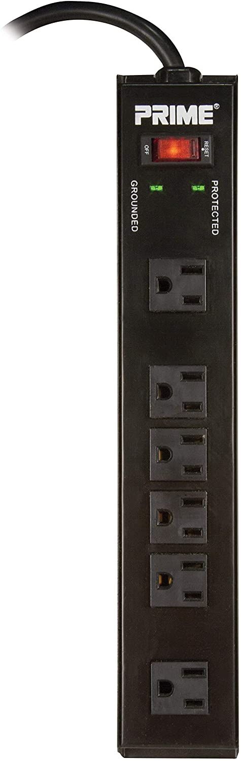 Prime Wire & CAble - POWER STRIP/Surge Protector 6 OUTLET W/15FT Cord