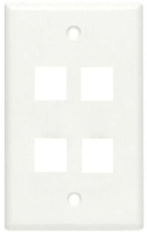 FACEPLATE, CLASSIC 4 PORT 1G WHITE 10 PK