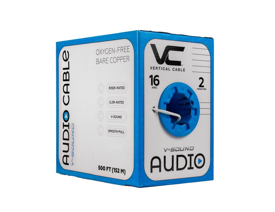 Vertical Cable - Cable 16/2 Stranded 500' Pull Box White