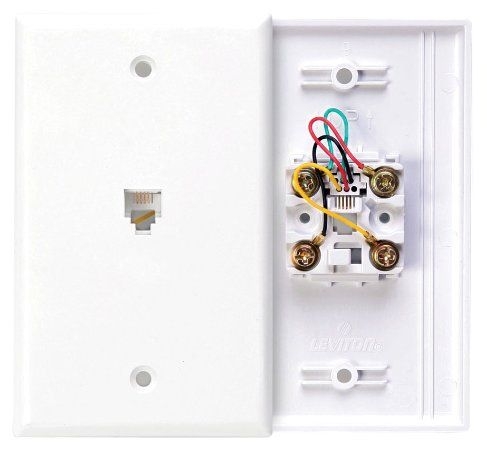 Leviton - Jack Wall Plate W/1 6P4C Jack White