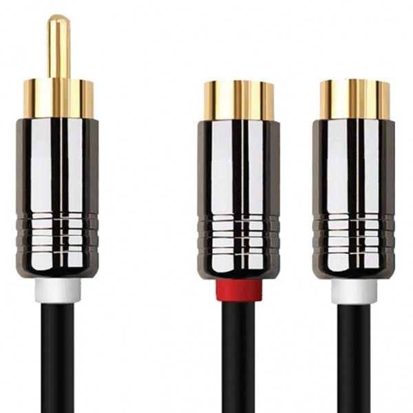 CALRAD - Y Cable 1 RCA Male - 2 RCA Female