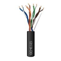 GENESIS CABLE - Cable Cat 6 4PR 1000' PVC Black No X PB