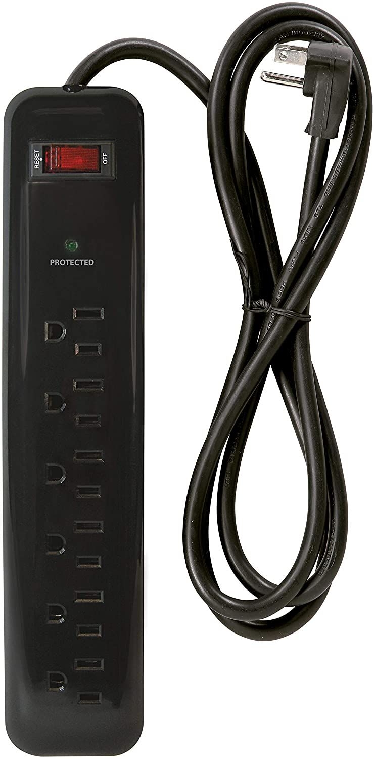 Prime Wire & CAble - POWER STRIP/Surge Protector 6 OUTLET W/4FT Cord