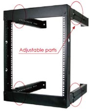 LIONBEAM - Open Frame 20U Fixed Wall Rack With Adjsutable Depth 18-30"