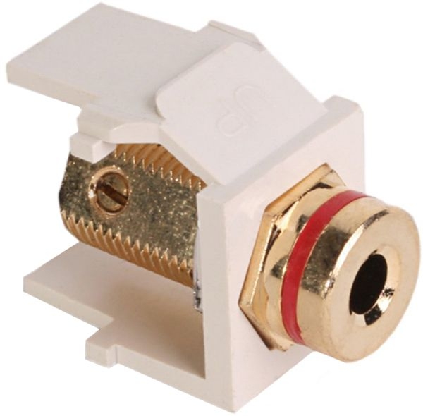 Leviton - Insert Banana Jack Red Stri Light Almond