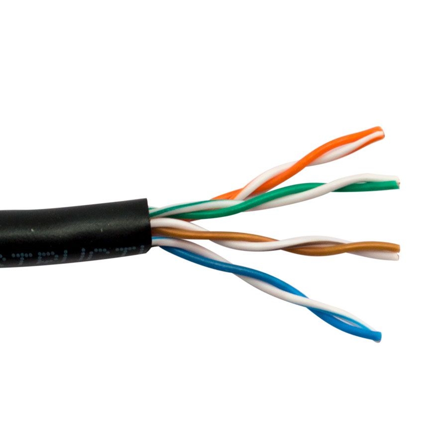 TRISTATE - Cable Cat 5e 4 Pair 1000' PVC Black Reel