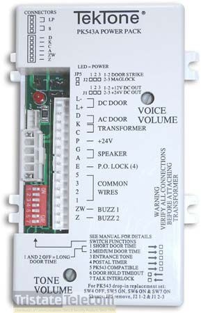 TEKTONE - Amplifier For 3 4 5 Wire Intercom System