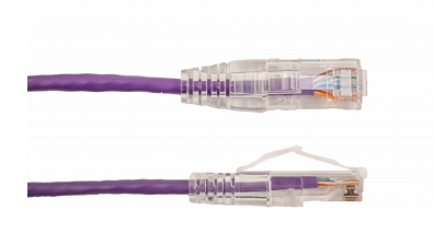 Vertical Cable - Patch Cord CAT 6A Slim Boot 0.5' Purple