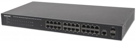 INTELLINET - Switch 24 Port Gigabit PoE 370W 4 Rj45 uplink 4 SFP