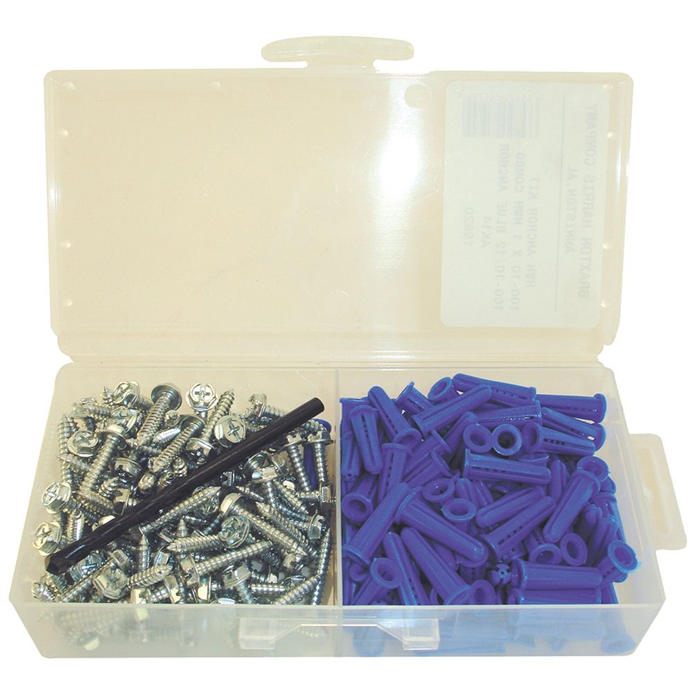 Tungsten - 5/16" Conical Plastic Anchor Kits - 1-1/4" Screw (Qty 50)