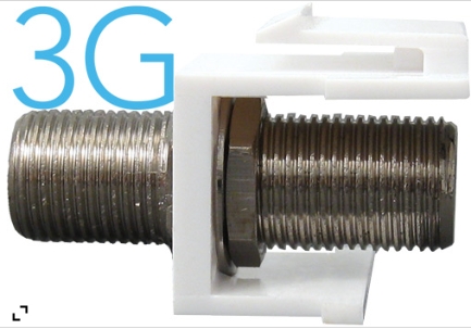 Vertical Cable - INSERT F-TYPE Nickel WHITE 3 Ghz