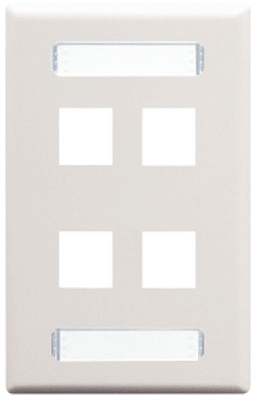 ICC - FACEPLATE, CLASSIC, 4 PORT, 1G W/STATION