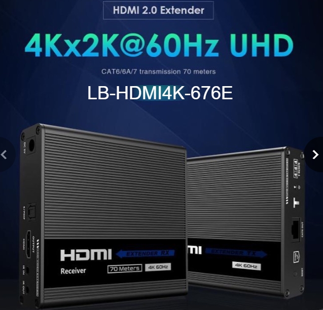 LIONBEAM - HDMI Extender 4K Point to Point Over Cat 6 229FT IR Looping