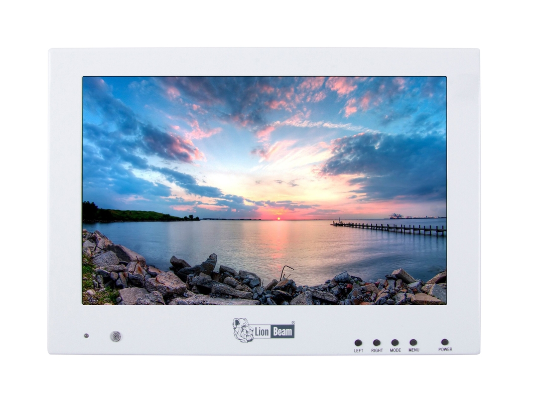 LIONBEAM - Monitor 15.6" LED White W/Integrated Poin to Point & Point To Multipoint HDMI Extender KVM Built-in Semi-Flush