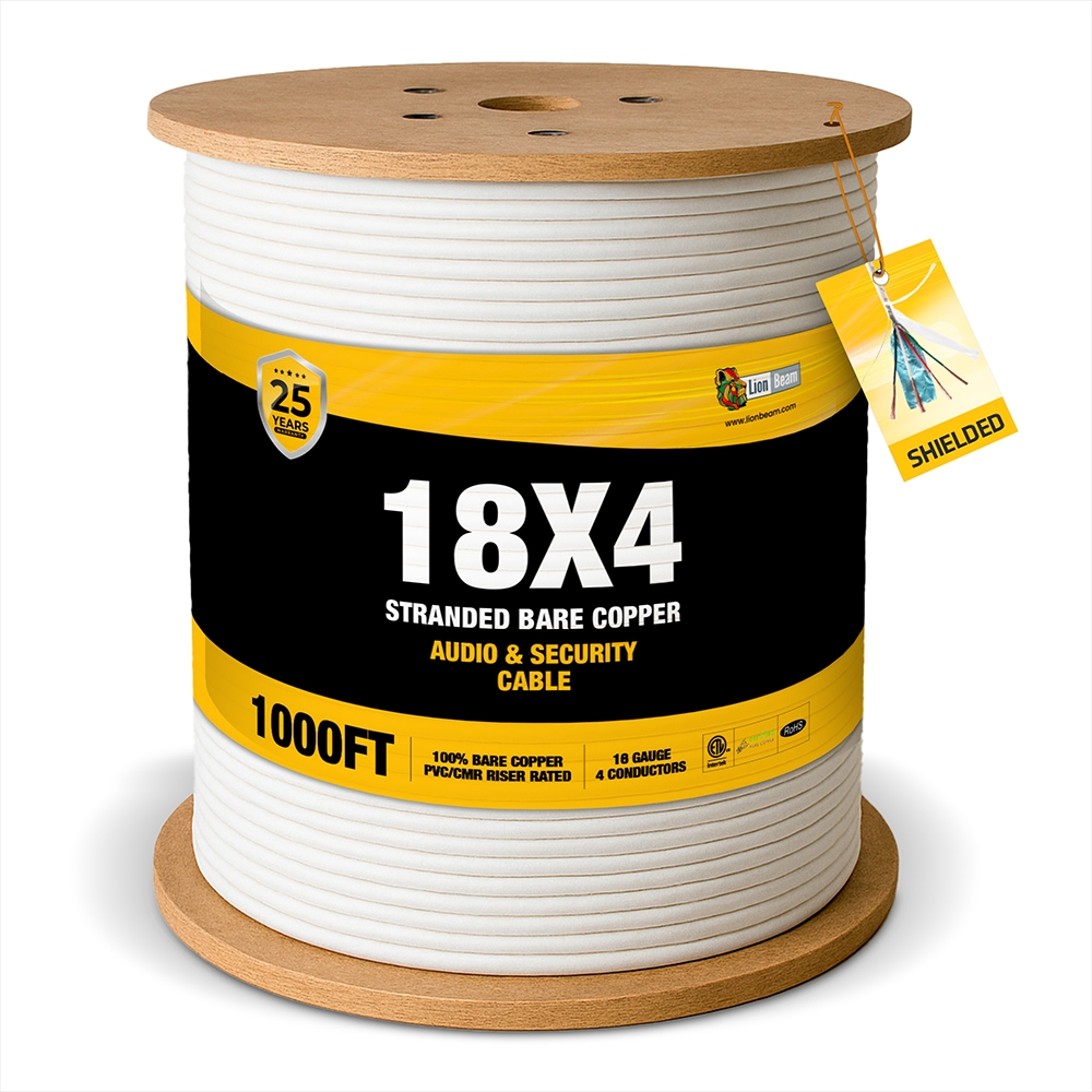 Lionbeam-Cable 18/4 STR OAS CMR White 1000FT Reel