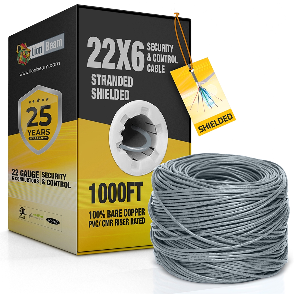 Lionbeam-Cable 22/6 STR OAS CMR Gray Pull Box 1000FT