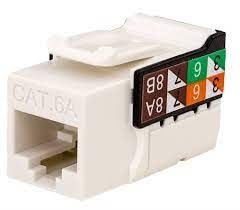 Vertical Cable - CAT6A Data inserts Grade Keystone U-Jack, RJ45 90 8X8 White
