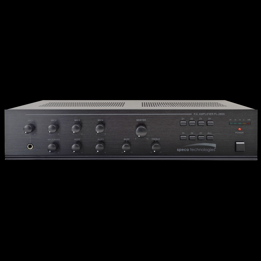 Speco - Amplifier/Mixer 260W 7 zone