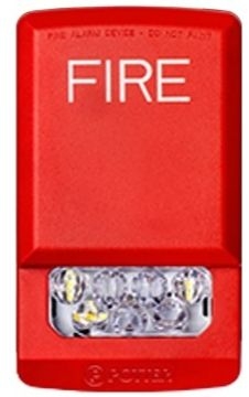 POTTER - PE-STR Wall Strobe LED, Clear Lens, Red