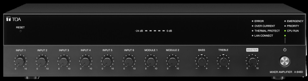 TOA - Mixer/Digital Amplifier - 120W - Six audio input, 2 slots for 900 series modules