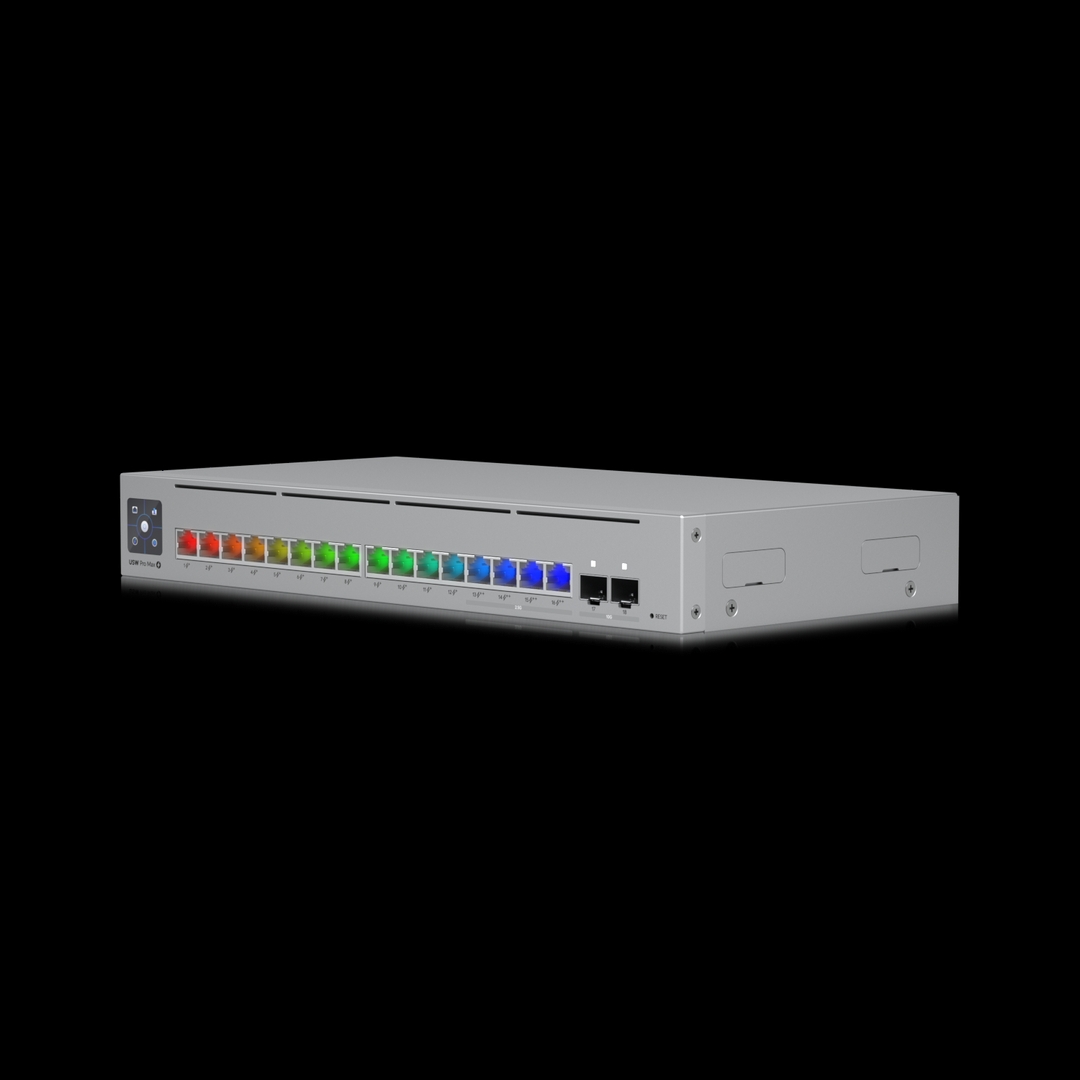 Ubiquiti - Etherlighting Switch, 16 Port PoE Gigabit 2 10G SFP+ Ports 180W