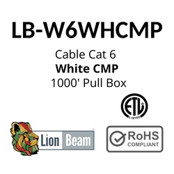LIONBEAM - Cable Cat 6 CMP White 1000' Pull Box