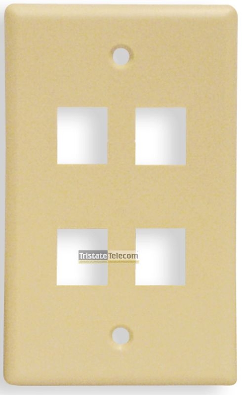ICC - FACEPLATE, CLASSIC, 4 PORT, 1G ALMOND
