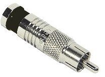 CONNECTOR, RCA, RG6Q, BLACK, 20PK