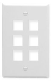 ICC - FACEPLATE, CLASSIC, 6 PORT, 1G WHITE