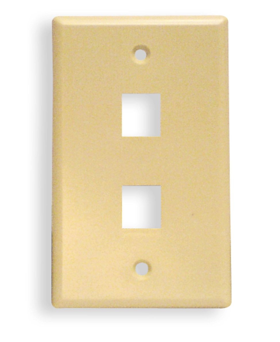 ICC - FACEPLATE, CLASSIC, 2 PORT, 1G ALMOND
