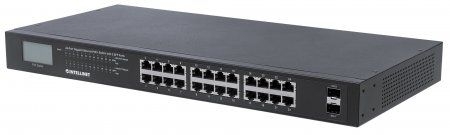 Network Switch 24 Port Gigabit PoE+ 370 Watt LCD