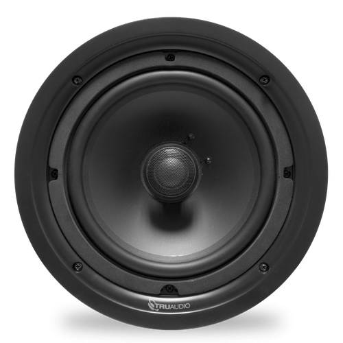 True Audio - Phantom Series, 2-way in-ceiling speaker, 6.5" injected poly woofer, 1" silk dome swivel tweeter, 5-90 watts, 8O. Sold each.