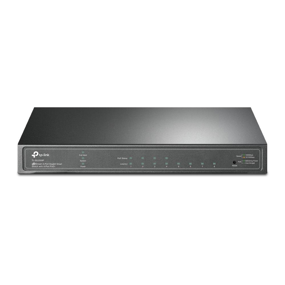 TP-LINK - JetStream 8-Port Gigabit Smart Switch with 4-Port PoE+