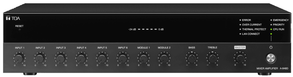 TOA | Mixer/Digital Amplifier - 120W - Six audio input, 2 slots for 900 series modules