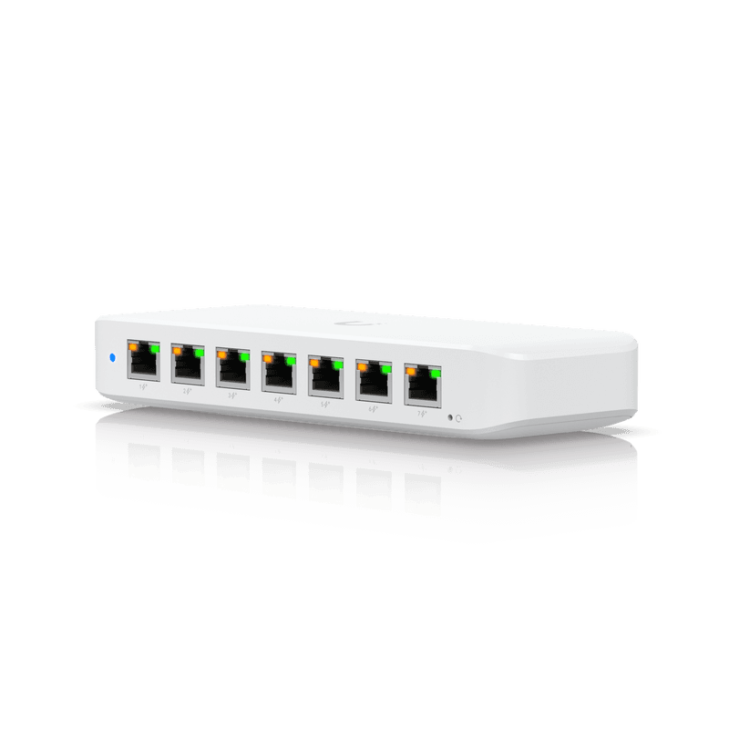 Ubiquiti | compact Layer 2 8-port GbE PoE switch with versatile mounting options._R3