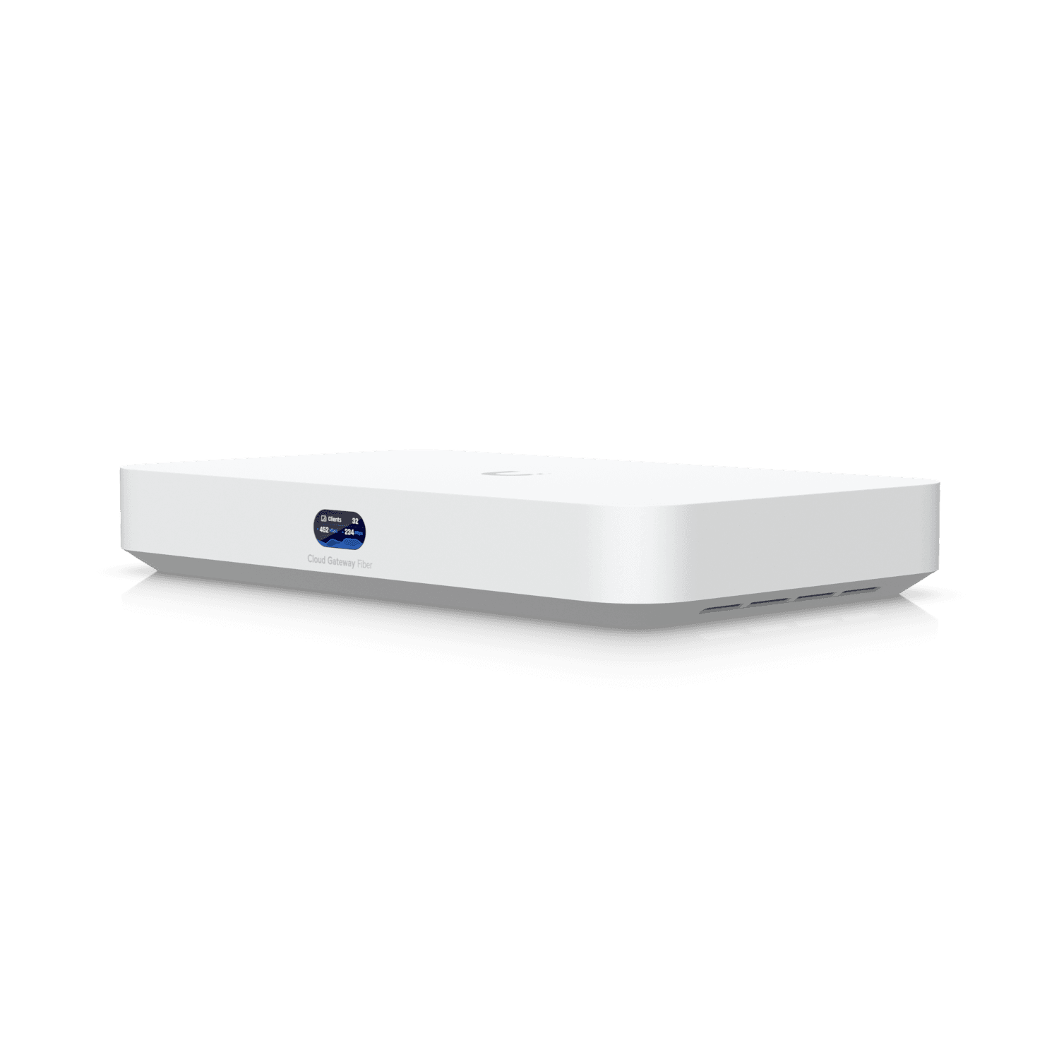 Ubiquiti | Desktop 10G Cloud Gateway with integrated PoE switch, selectable NVR storage, and full UniFi application support.