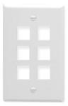 ICC - FACEPLATE, CLASSIC, 6 PORT, 1G WHITE