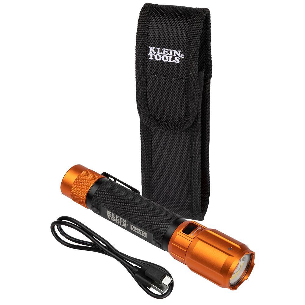 Klein Tools - Rechargeable 2-Color LED Flashlight with Holster