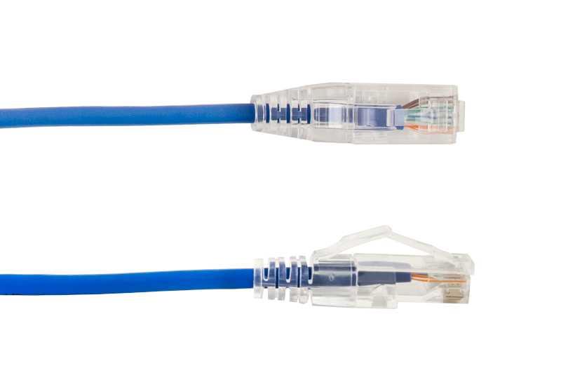 Vertical Cable - Patch Cord CAT 6A Slim Boot 2' Blue