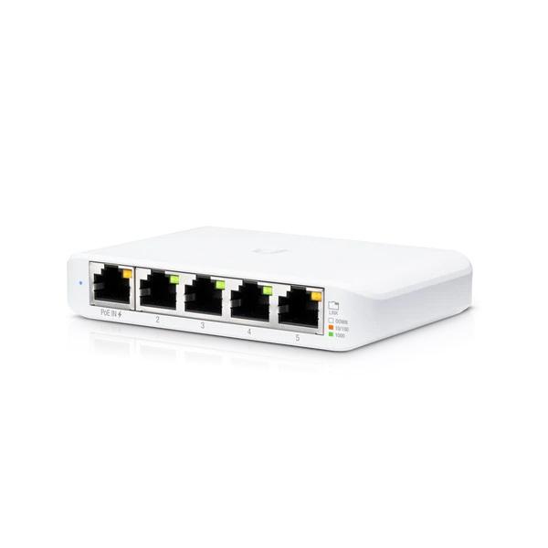 Ubiquiti - Switch Flex Mini 1 GbE PoE Input, 4 GbE Ports Power By PoE Or USB Adapter