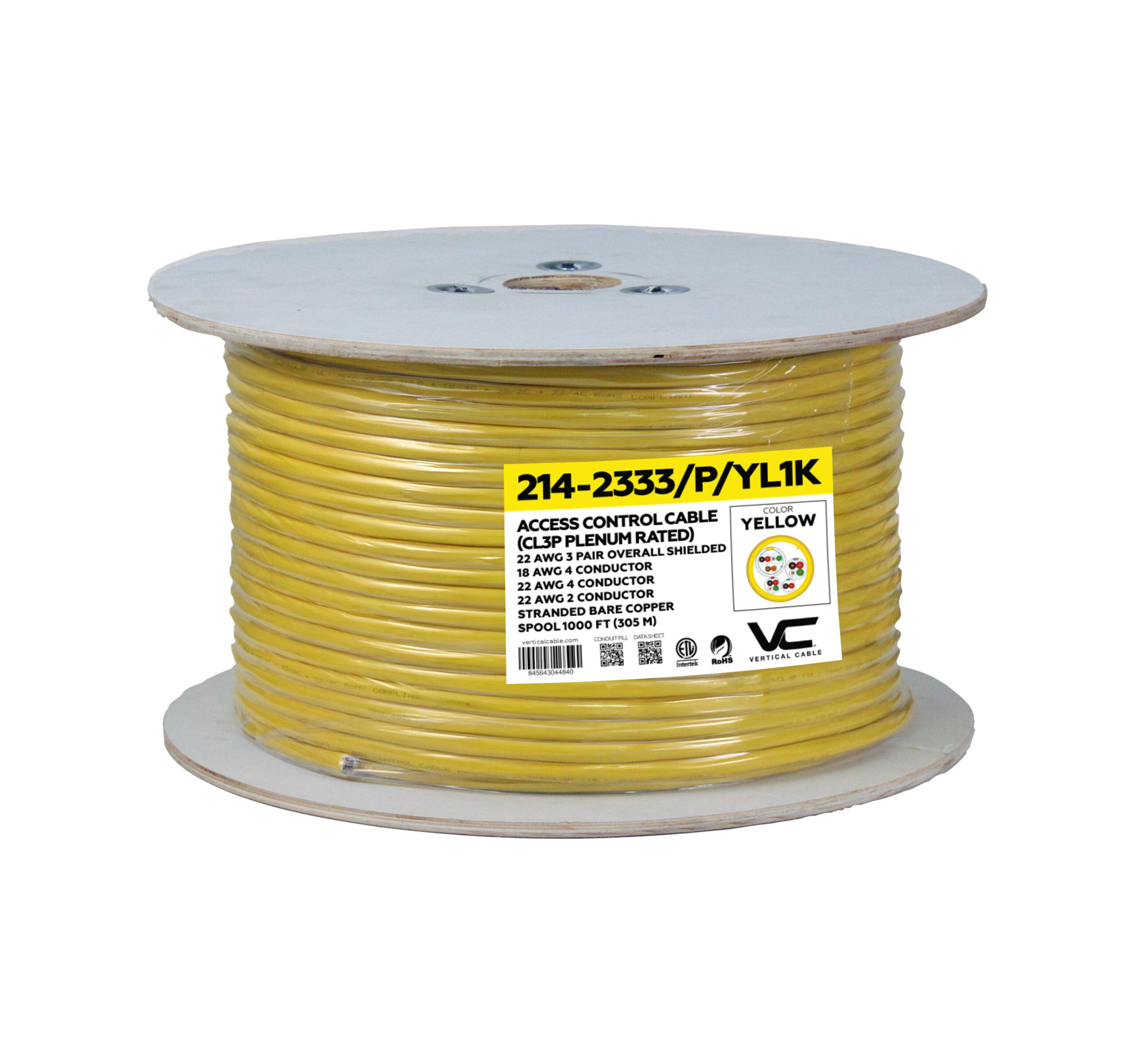 VERTICAL Cable - Access Control 1000' Yellow Reel CMP